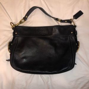COACH Leather Signature Pleated Hobo